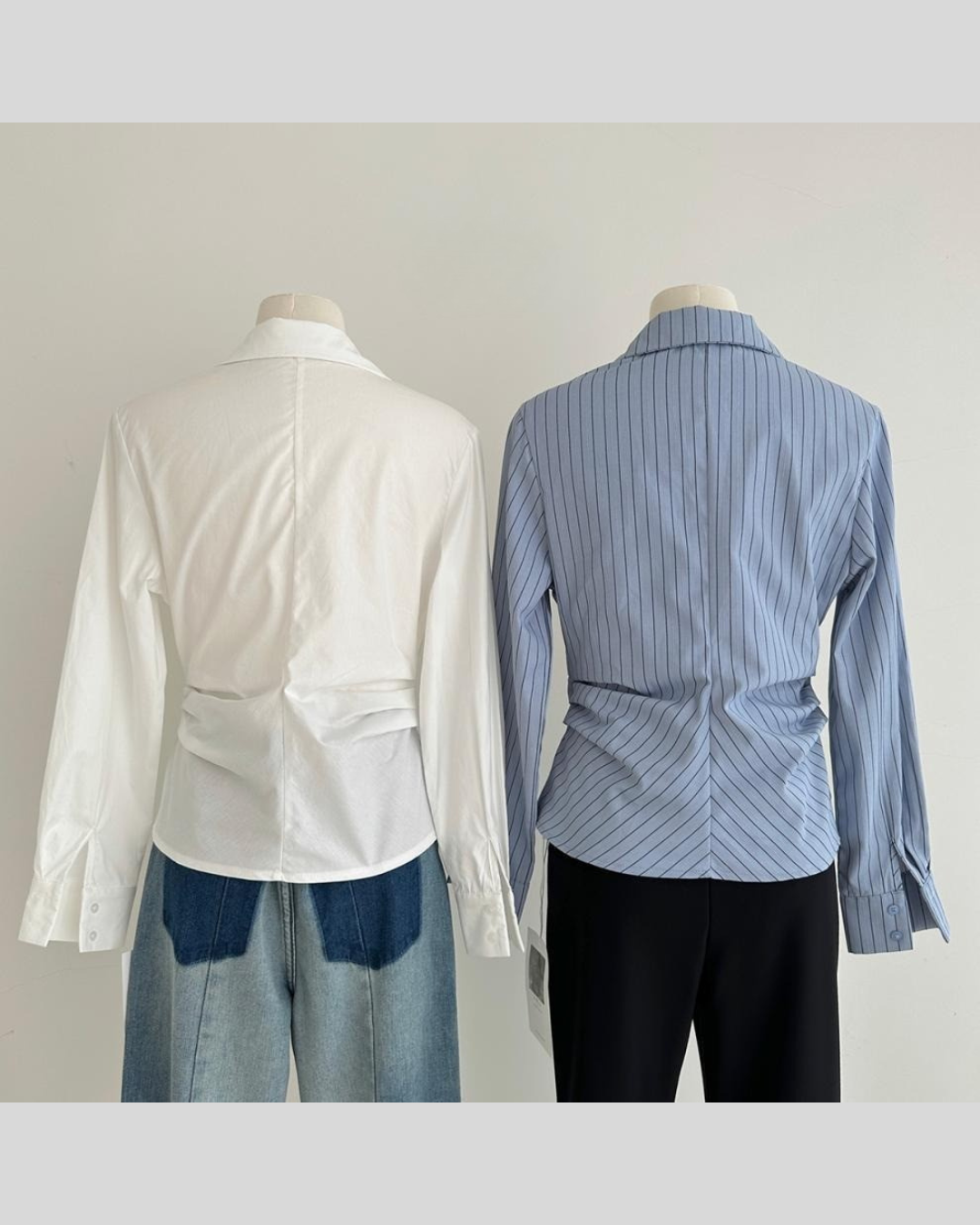 アシンメトリードレープシャツ - 00037