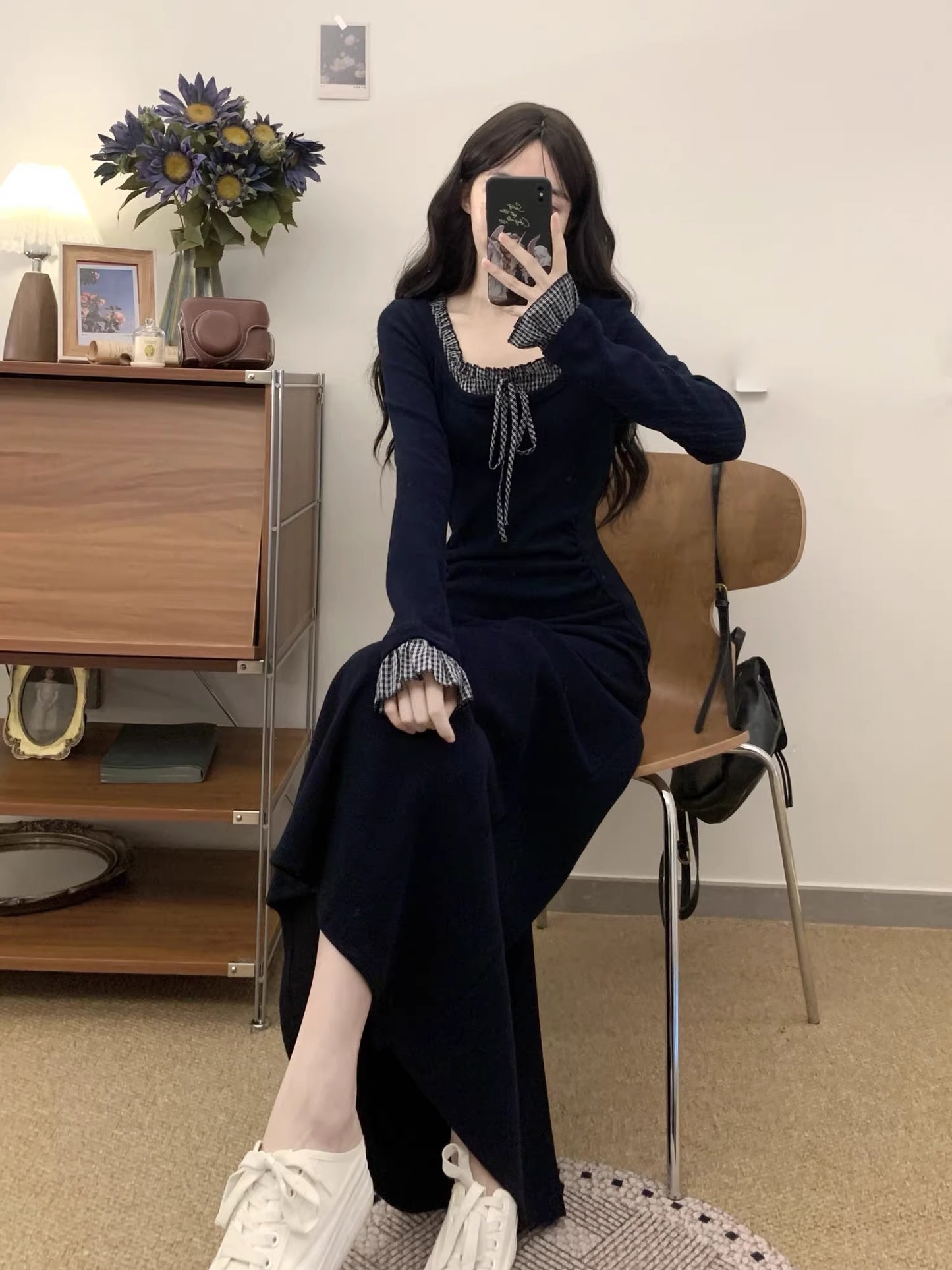 クラシックフェミニンロングワンピース - 00031