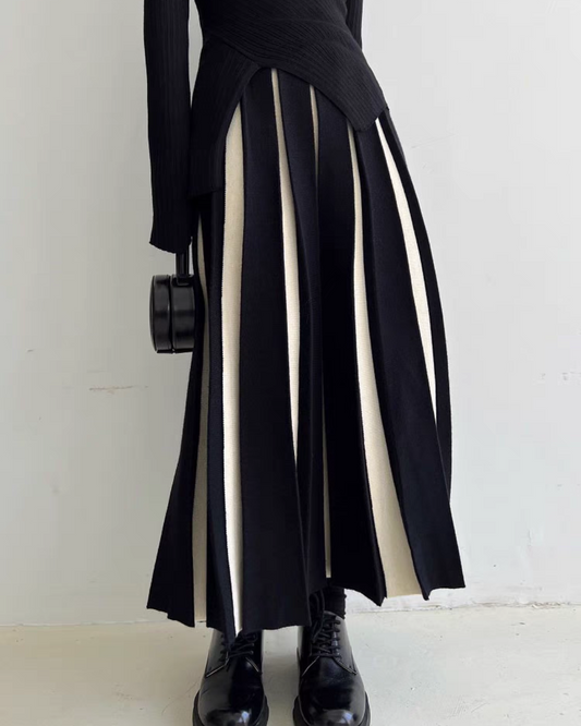 バイカラーロングスカート - 00015