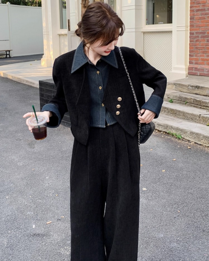 デニムデザインスーツセットアップ - 00019