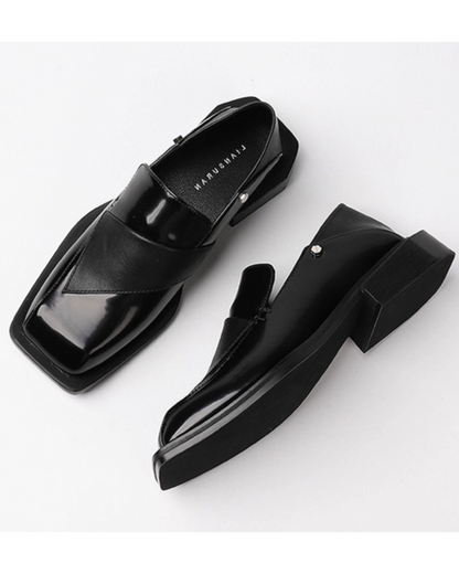 スクエアトゥモードローファー - 00035