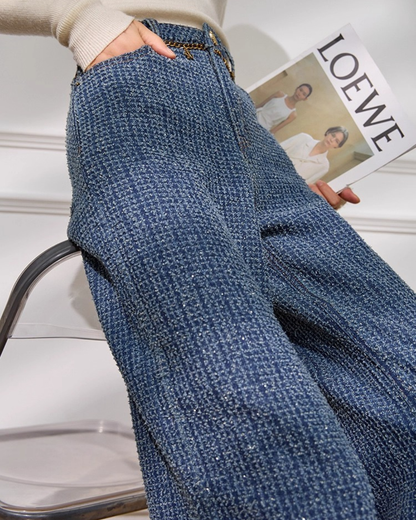 ツイードワイドパンツ - 00043