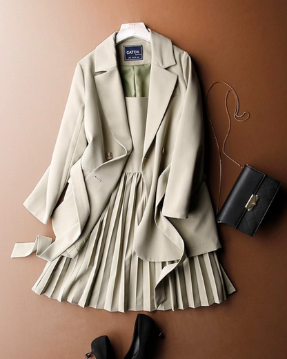 プリーツレイヤードジャケットセット - 00039