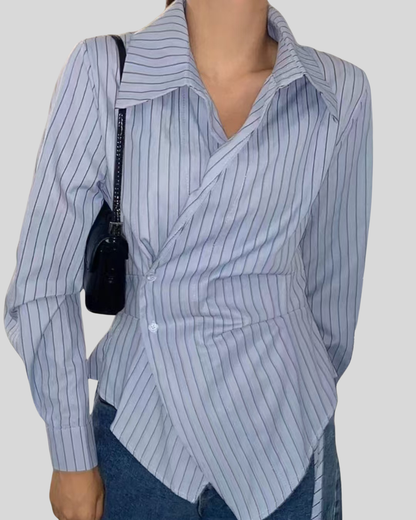 アシンメトリードレープシャツ - 00037