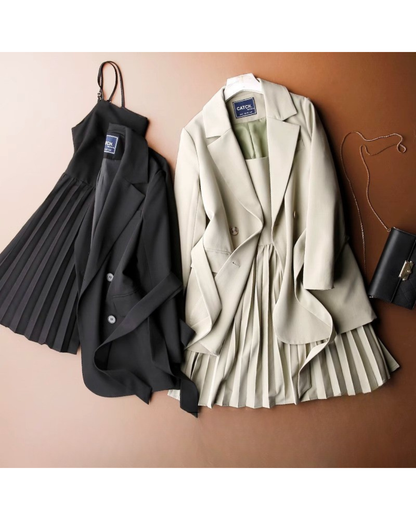 プリーツレイヤードジャケットセット - 00039