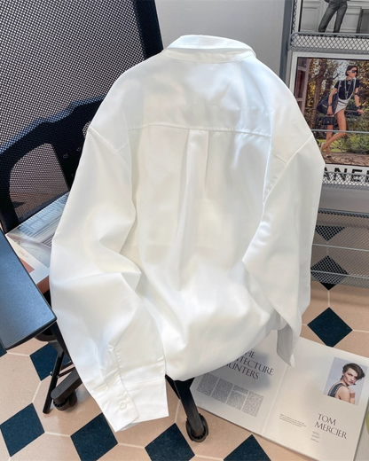 ホワイトデザインシャツ - 00011
