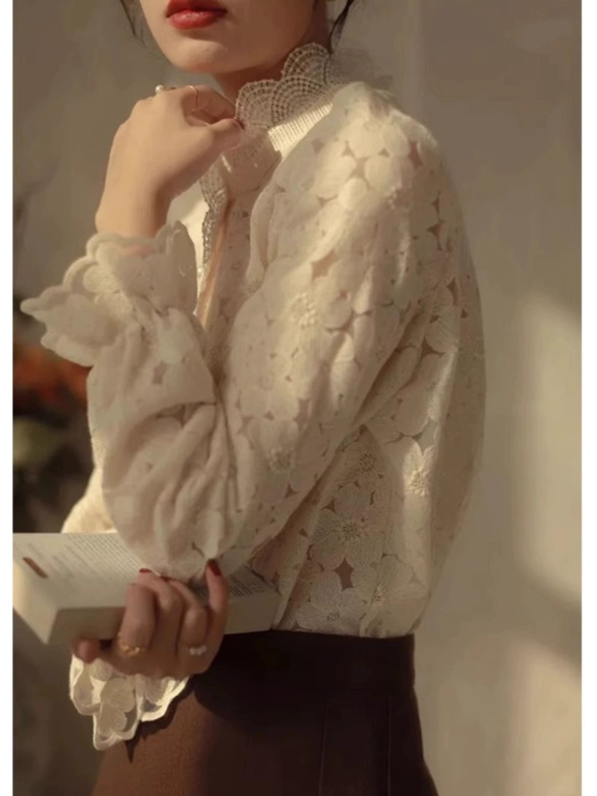 フレンチスタイルレースブラウス - 00010