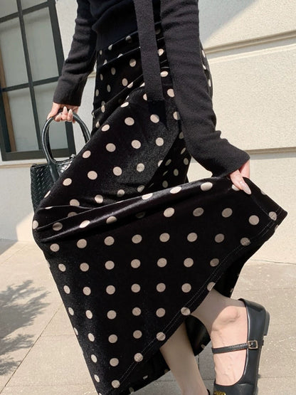 ベルベットドットマーメイドスカート00025