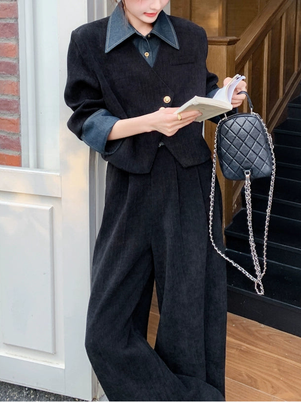 デニムデザインスーツセットアップ - 00019