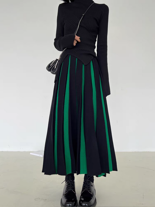 バイカラーロングスカート - 00015