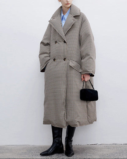 クラシックチェックダウンコート - 00058