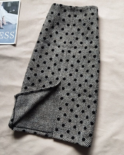 クラシカルドットストレートスカート - 00060