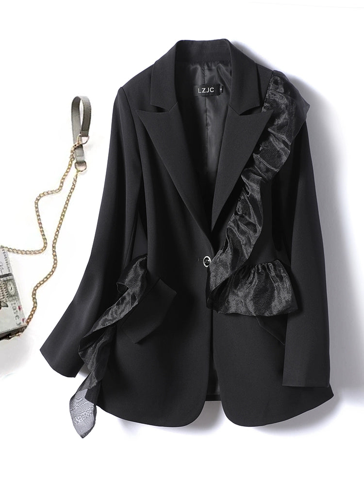 アシンメトリーフリルジャケット - 00040