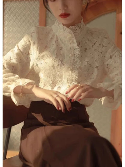 フレンチスタイルレースブラウス - 00010