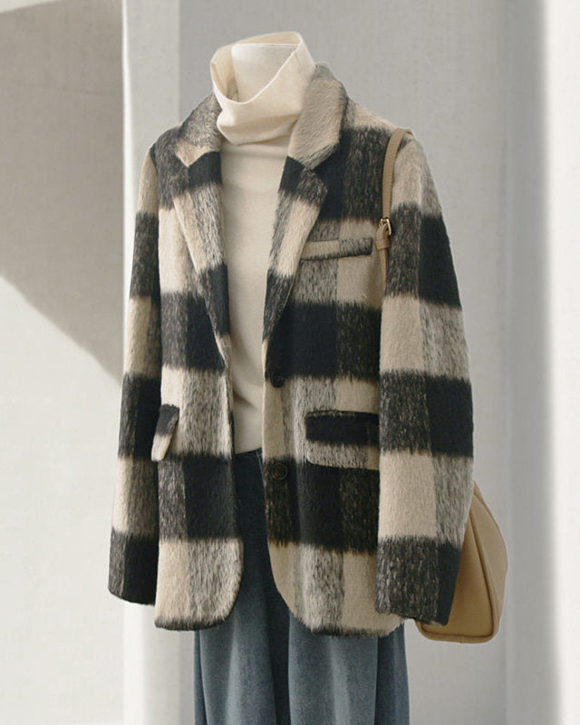 チェックミドルコート  - 00059