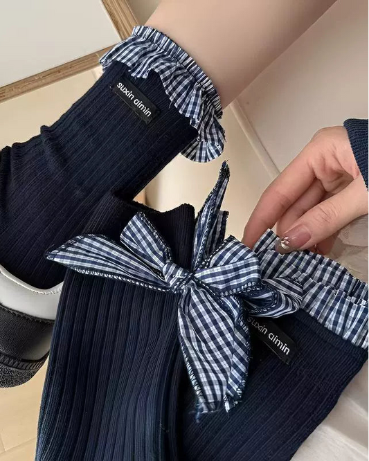 ギンガムチェックデザインソックス - 00052