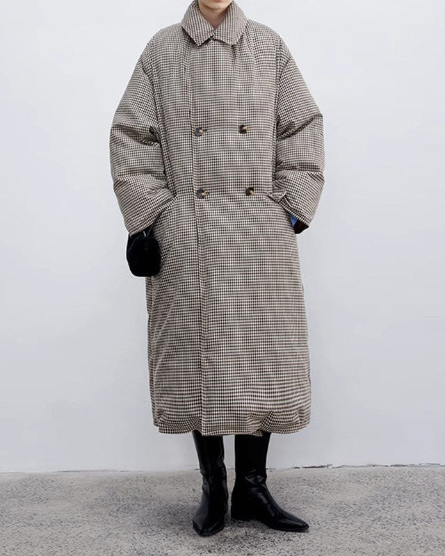 クラシックチェックダウンコート - 00058