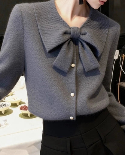 クラシカルリボンカーディガン - 00051