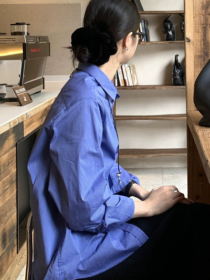 ブルーチェックシャツセットアップ - 00028