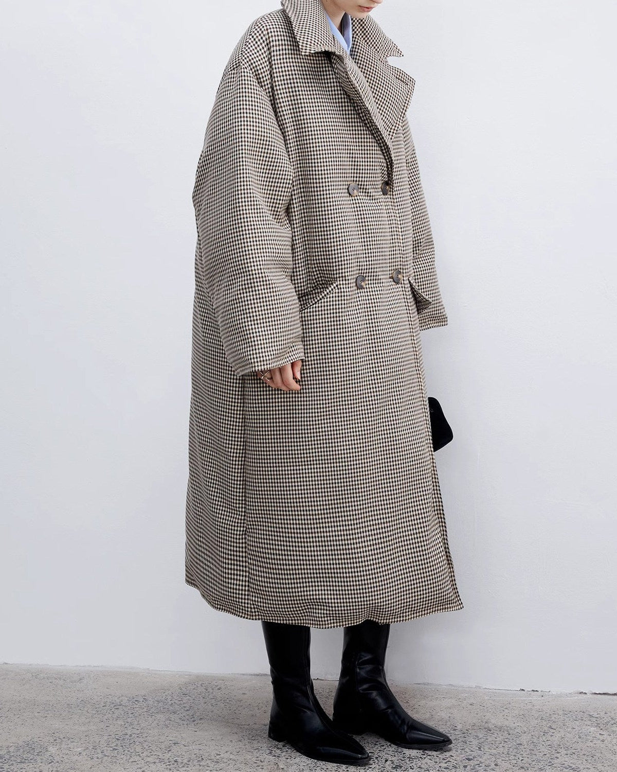 クラシックチェックダウンコート - 00058