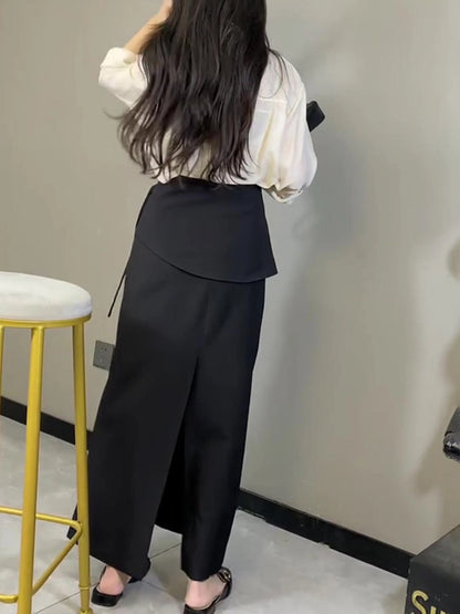 ブラックデザインスカート - 00024