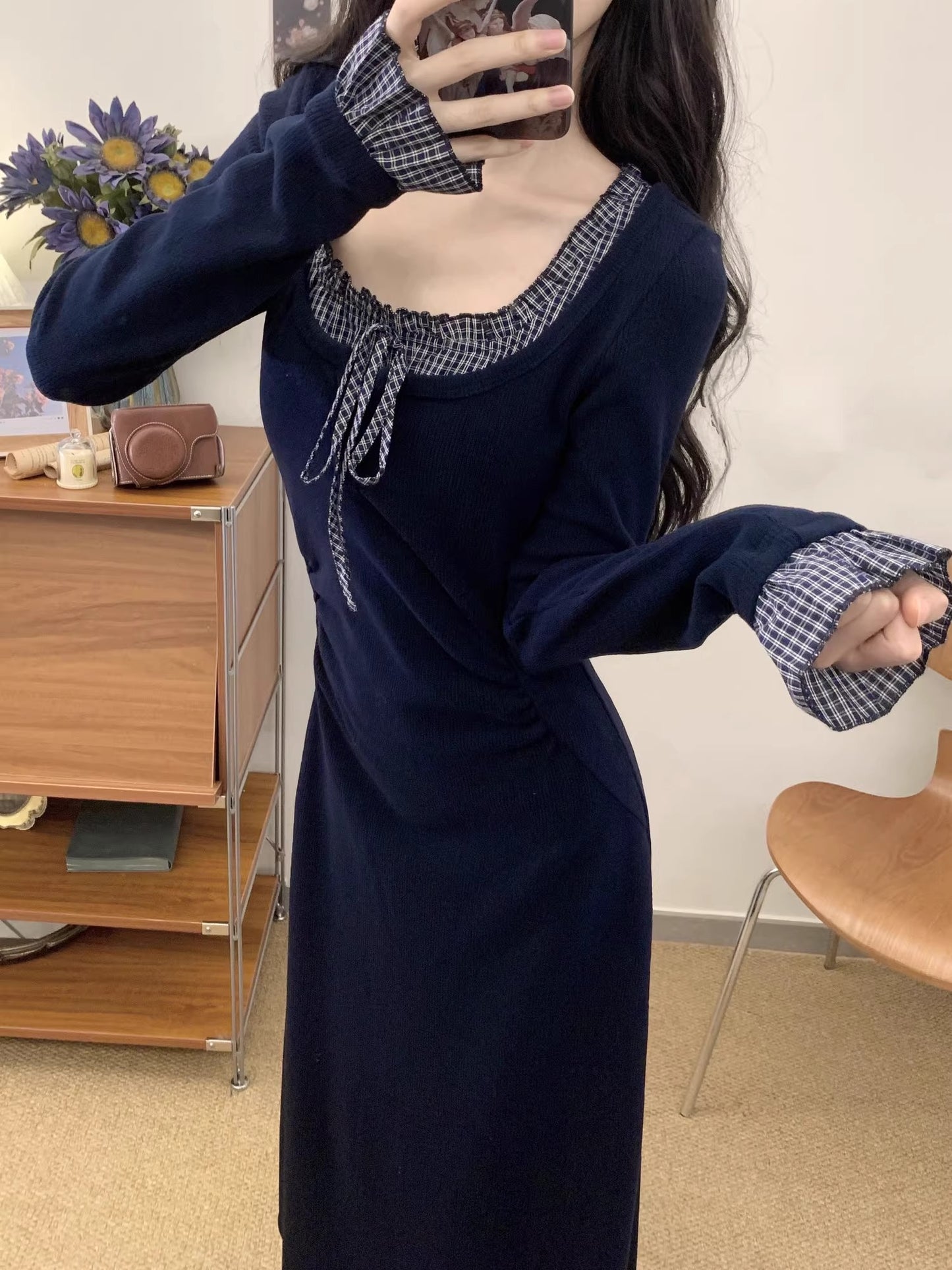 クラシックフェミニンロングワンピース - 00031